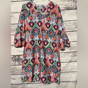 Buckhead Betties Colorful Boho Print Tunic Dress Size Large